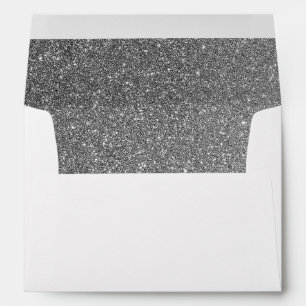 Silver Glitter Texture Fab Wedding Envelope