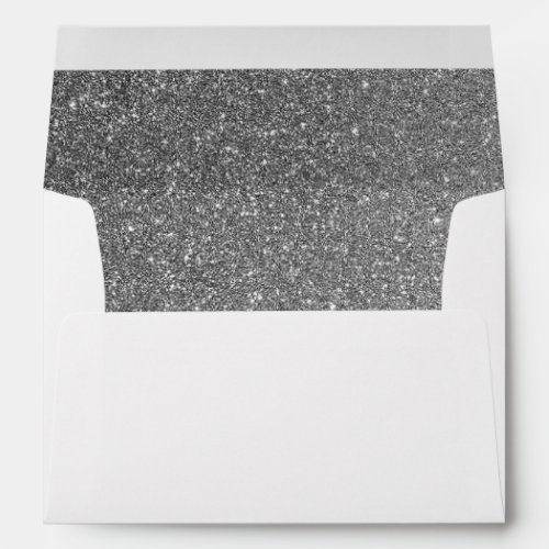 Silver Glitter Texture Fab Wedding Envelope - Vintage elegant glitter silver grey wedding envelopes