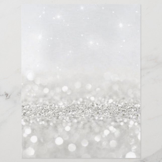 Silver Glitter Texture Scrapbook Paper (Front)