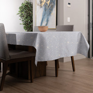 Silver Glitter Texture White Sparkling Diamond Tablecloth
