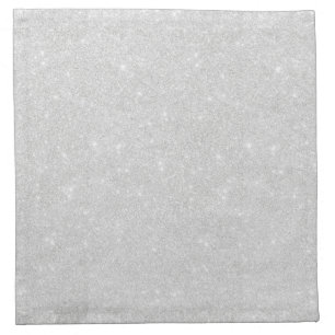 Silver Glitter Texture White Sparkling Shiny Cloth Napkin