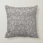 Silver Glitter Throw Pillow<br><div class="desc">This is a throw pillow with a faux, silver glitter pattern.</div>