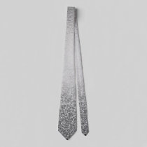 Silver Glitter Trendy Ombre Fading Metallic Neck Tie