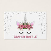 Silver Glitter Unicorn Princess Diaper Raffle (Front)