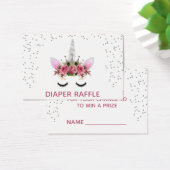 Silver Glitter Unicorn Princess Diaper Raffle (Desk)