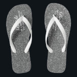 SILVER Glitter Wedding Flipflops BRIDE, Beach<br><div class="desc">Add the Bridal Party members role,  couples married name and wedding date to these elegant summer beach wedding flipflops with a faux gold glitter finish.</div>