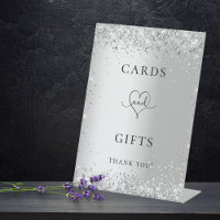 Silver glitter wedding guest card gifts
