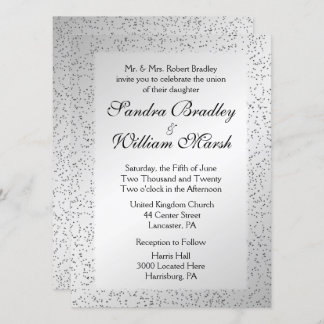 Silver Glitter Wedding Invitation