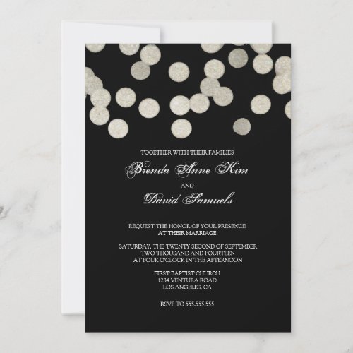 Silver Glitter Wedding Invitation