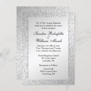 Silver Glitter Wedding Invitation