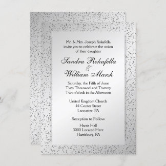 Silver Glitter Wedding Invitation