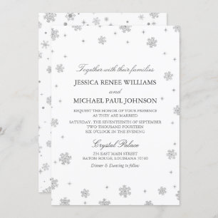 Silver Glitter Winter Wonderland Wedding Invitation