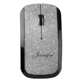 Silver Glitter Wireless Computer Mouse (Front)