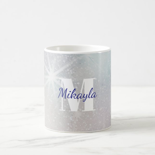 Silver Glitter with Stars Coffee Mug (Center)