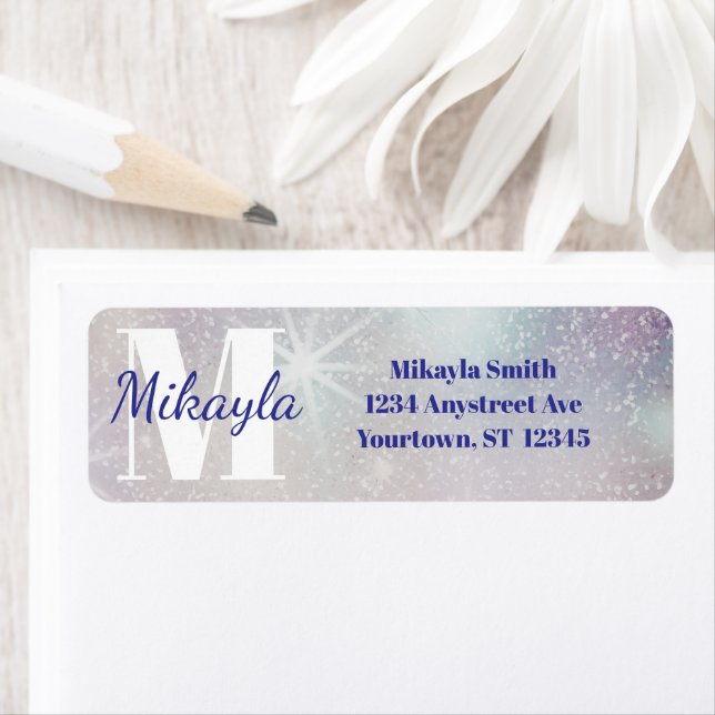 Silver Glitter with Stars Label (Insitu)