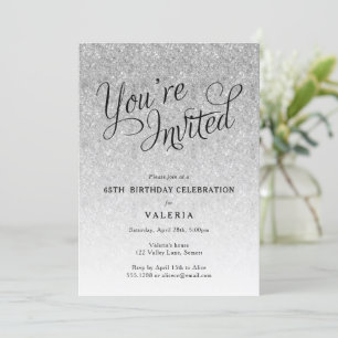 Silver Glitter You're Invited Party Invitation