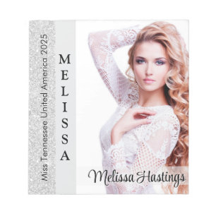 Silver Glitz Pageant Autograph Small Notepad