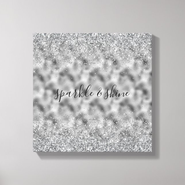 Silver Glitz Sparkle Canvas Print (Front)