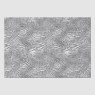 Silver Glitz Zebra Print Tissue Paper