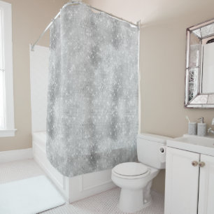 Silver Glitzy Chic Glam Sparkle Shower Curtain