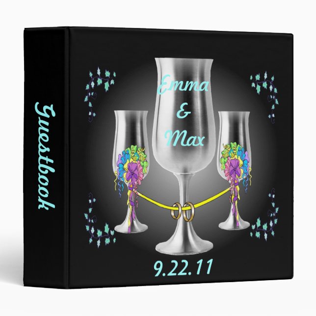 Silver Goblet Unity Guestbook & Photos 3 Ring Binder (Front/Spine)