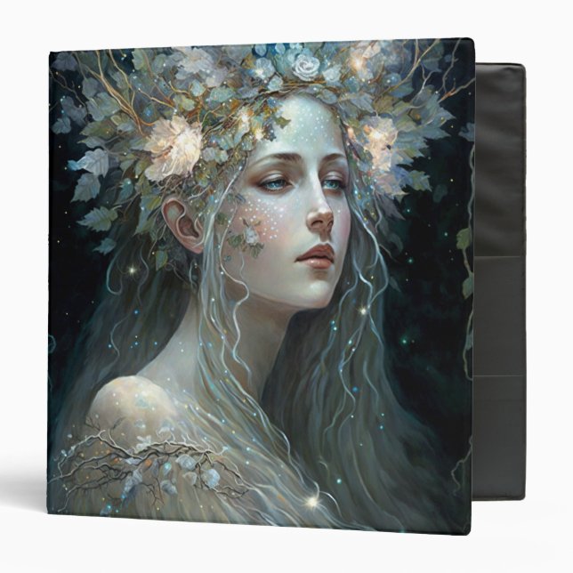 Silver Goddess Fantasy Art 3 Ring Binder (Front/Inside)