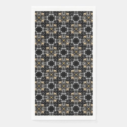 Silver Gold and Black Hollywood Regency Pattern Paper Guest Towels