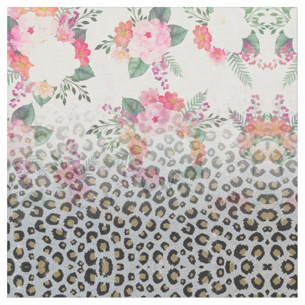 Pink and Black Leopard Print Spots Fabric | Zazzle