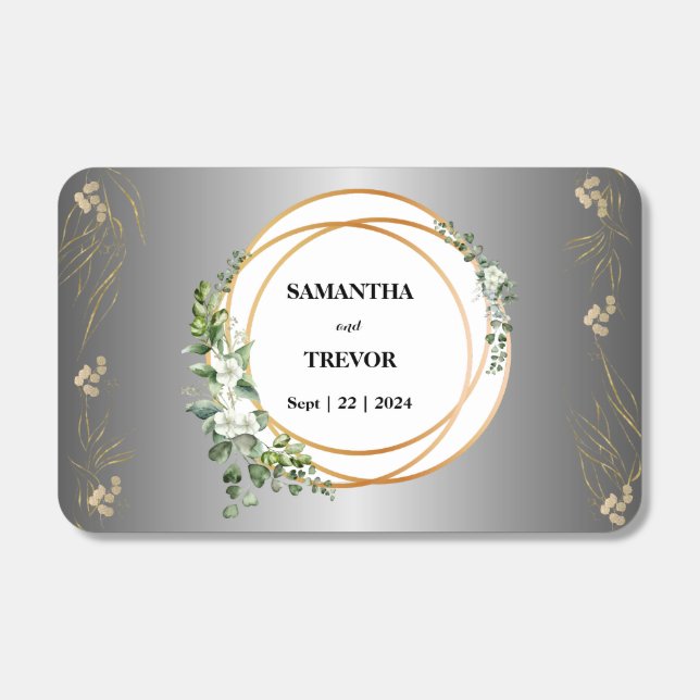 Silver & Gold Botanical Bliss: Luxe Matchbox Matchboxes (Front)