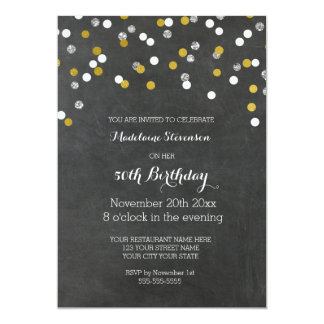 Silver 50th Birthday Invitations & Announcements | Zazzle