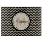 Silver Gold Chevron Faux Glitter