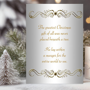 Silver Gold Christian Christmas Cards