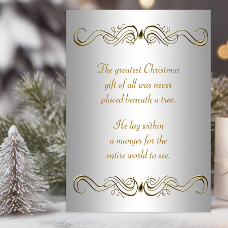 Silver Gold Christian Christmas Cards