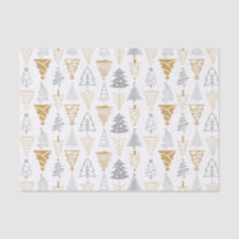 Silver & Gold Christmas Tree Tissue Paper