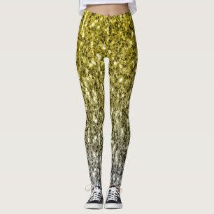 Silver gold dark sparkles glitter ombre  leggings