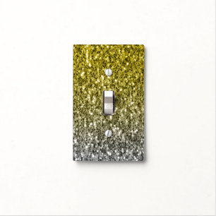 Silver gold dark sparkles glitter ombre  light switch cover