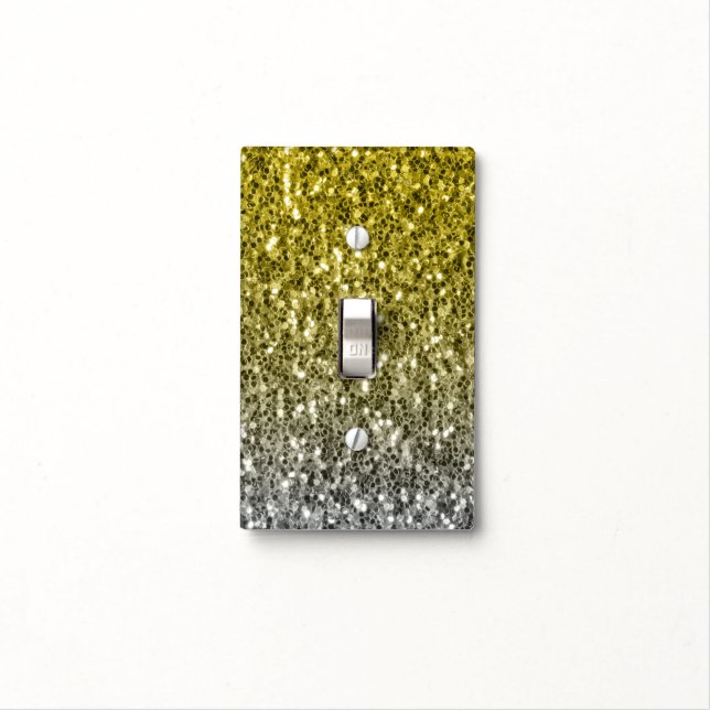 Silver gold dark sparkles glitter ombre  light switch cover (In Situ)