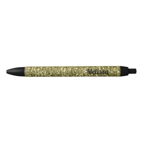 Silver gold dark sparkles glitter ombre Monogram Black Ink Pen