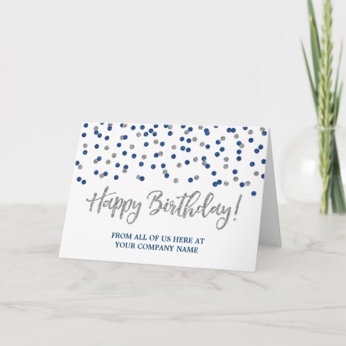 Silver Gold Dots Business From Group Birthday Card