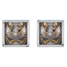 Silver Gold Eagle Cufflinks