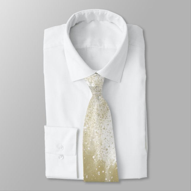  Silver Gold Elegant Wedding Grooms Groomsmen Neck Tie (Tied)