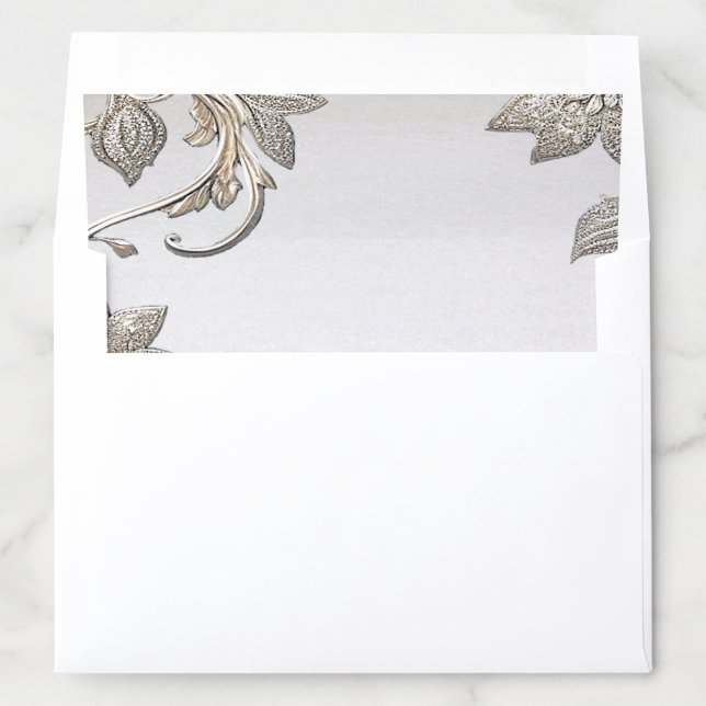 Silver Gold Floral Envelope Liner (In Envelope)