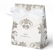 Silver Gold Floral Favor Box