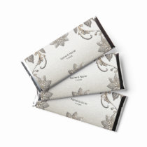 Silver Gold Floral Hershey Bar Favors