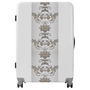 Silver Gold Floral Luggage