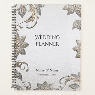 Silver Gold Floral Planner
