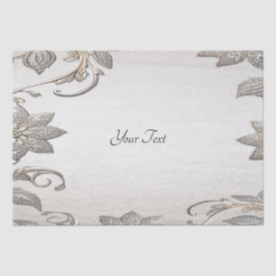 Silver Gold Floral Tissue Paper