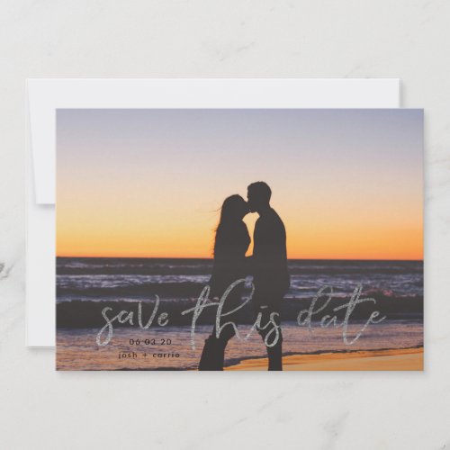 Silver Gold Foil Black Photo Classic Calligraphy Save The Date