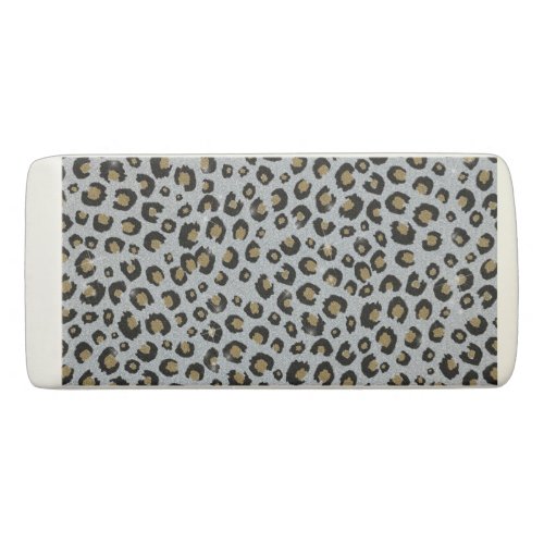 Silver Gold Glitter Black Leopard Print Eraser