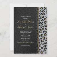 Silver Gold Glitter Black Leopard Print